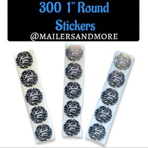 300 Pack of 1" Round  Pizzazz Stickers "Thank you" PRICE IS FIRM